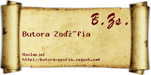 Butora Zsófia névjegykártya